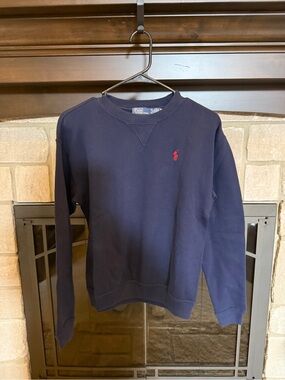 Polo Ralph Lauren Navy Crew Women’s Sweatshirt with Red Pony Logo